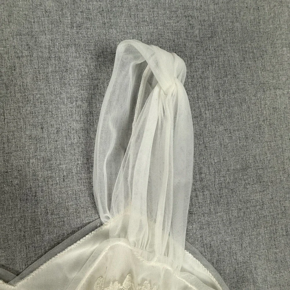 Vanity Fair Vintage White Lace Trim Nightgown Slip Dress Size 32 Ethereal